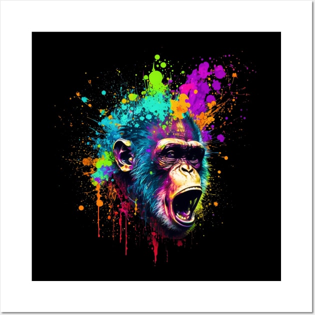 Monkey splatter Wall Art by myepicass